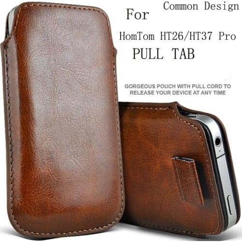 Casteel Common Design PU Leather Case For HomTom S12 HT26 HT37 Pro Pull Tab Sleeve Pouch Bag Case Cover Shield