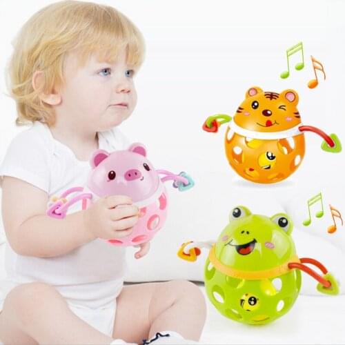Baby soft animal rattle rattle Baby teether toys Hand catching ball toy