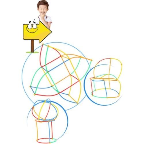 Colorful Plastic Straw Assembled Children Building Blocks Educational Toys Indoor Outdoor Combined Puzzle Play Game Gift