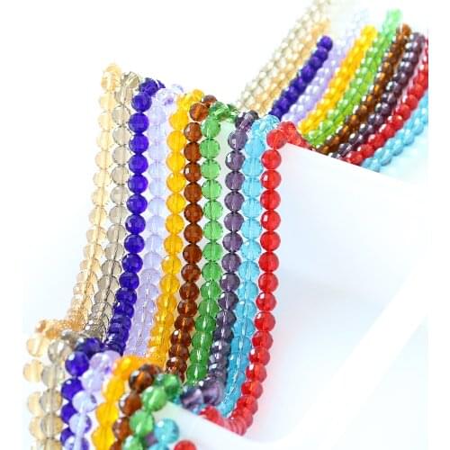 Crystal Round Ball Beads 6/8mm Faceted Czech Glass Loose Stone Beads DIY Spacers For Charm Bracelets Making Jewelry Wholesale