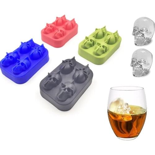 Hot Creative Skull Shape Ice Cube Maker DIY Ice Cube Tray Chocolate Mold Home Bar Whiskey Wine Ice Cream Tools Free Shipping