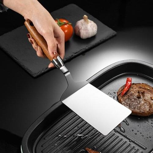 Stainless steel cooking teppanyaki steak shovel knife pizza shovel pancake hand grab tools raw frying shovel kitchen utensils