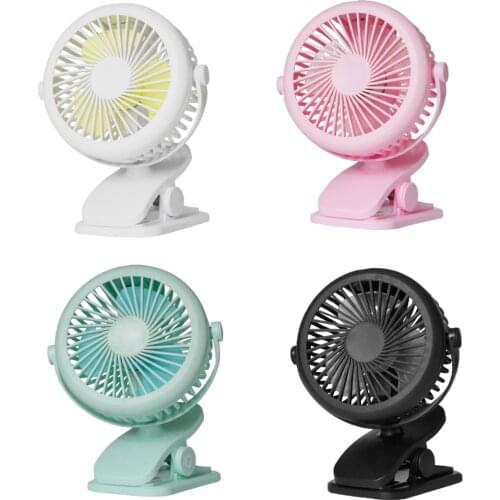 Mini Fan Portable Clip On Desk Fan 3 Speed Adjusbtable Fan Handset Fan USB Power Battery w/ Home Office Table Stands