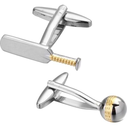 Fashion brand mens shirts Cufflinks Cuff popular sports hockey gold and Silvery Cufflinks wholesale and retail