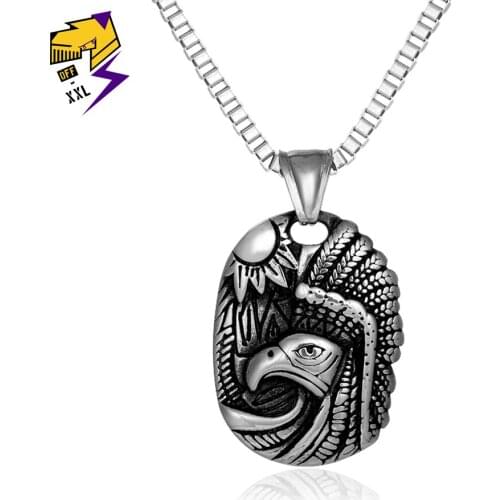 Hiphop Punk Mens Pendants Stainless Steel Animal Eagle Hawk Wing Pendant Male Necklace for Men Fashion Jewelry Masculina Hombre