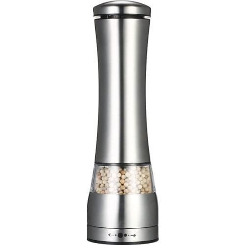 Stainless Steel Portable Electric Pepper Mill Adjustable Coarseness Salt Spices Ceramic Grinder Kitchen Seasoning Grinding Tools