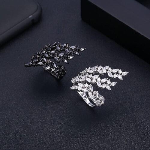Jankelly Luxury Olive Leaf Twist Statement Rings For Women Wedding Crystal Zircon Dubai Bridal Finger Rings Jewelry Addiction
