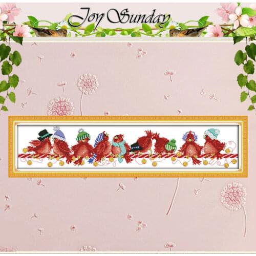 Christmas Birds (2) Patterns Counted Cross Stitch Handmade 11CT 14CT Cartoon Cotton Cross-stitch Sets Stitching Embroidery Kits