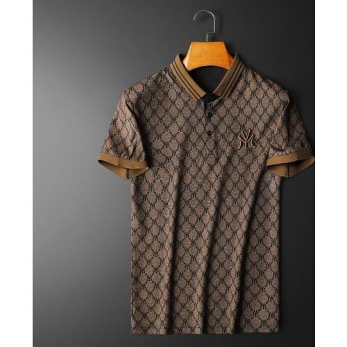 2021 New POLO Shirts for Men Business Slim Fit Short Sleeve Lapel T-shirt High Quality Male Clothing Summer Vintage Casual Tops