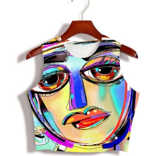 Custom Made your own designs Sublimation Print Epitome of Cool Art Milk Silk sleeveless Crop Tops