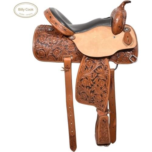 CX Western Riding Saddle Full Set Accessories Equestrian Supplies Two-Color Cowhide Kit