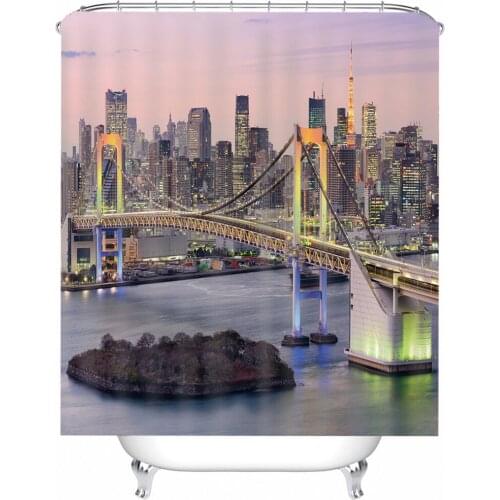 Modern Curtain Printing City Environmental Toilet Door Curtain Home Decor 3D Photo Home Decor