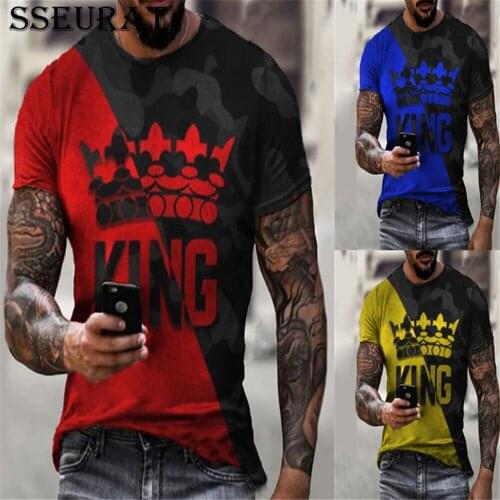 SSEURAT Men Printed T-Shirt Short Sleeve Casual T Shirt 2021 New Summer Fashion T-Shirt