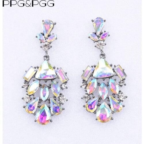 PPG&PGG 2019 Fashion Statement Earrings Women New Shine AB Crystal Big Heavy Promotion Cheap Earrings Jewelry