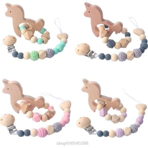 2Pcs/set Baby Teeth Chew Silicone Nipple Chain Teething Bracelet Crochet Beads Clips Toddlers Chewable Toy N09 20 Dropshipping