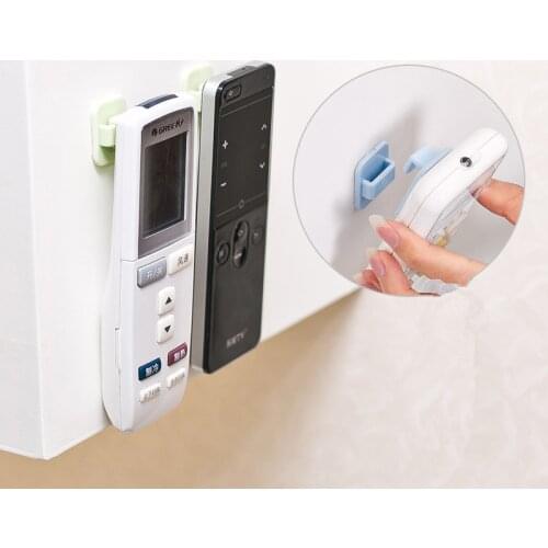 4 pcs Plastic Hooks Sticky Hook Set TV Air Conditioner Remote Control Key Practical Wall Storage Holder Strong Hanger