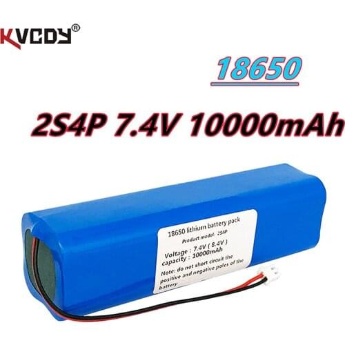 7.4V 8.4V 10.0Ah 2S4P Rechargeable 18650 lithium ion battery pack for ebike 1PCS 7.4V10000mAh