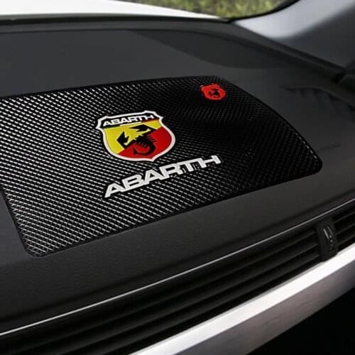 1pc Black Color Car Badge Anti Slip Mat Phone Holder Non-Slip Mat Pad for Fiat Punto Abarth 500 Stilo Ducato Palio Badge