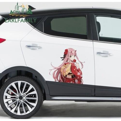 EARLFAMILY 43cm x 42cm Anime for Darling In The Franxx Zero Two Vinyl Car Warp Engine Cover Decal Cartoon Car Sticker Waterproof