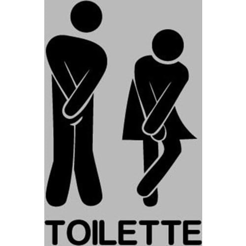 French wall stickers - Funny Toilet Entrance Sign Sticker for france home restaurant toilette decor