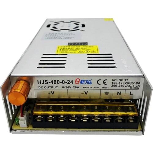 HJS-480-0-24 480W Digital Adjustable DC Switching Power Supply for DC Equipment 0-24V 20A 110/220V
