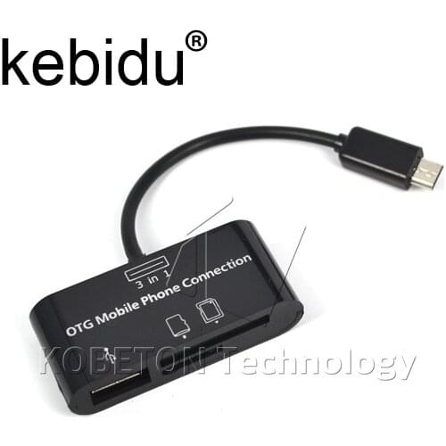 Kebidu SDHC/SD/TF Card Reader Micro USB OTG Hub Adapter Kit Cable for Samsung S4/5/6 HTC For Xperia for Camera