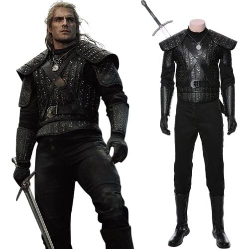 Movie Geralt Cosplay Costume Halloween Carnival Costume For Adult Men