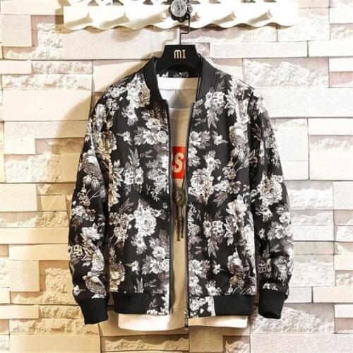 Autumn Floral Jacket Men Streetwear Bomber Jacket Men Coat Windbreaker Clothes Men Jacket Coat 5XL Nice Pop Arrivals Zipper Coat