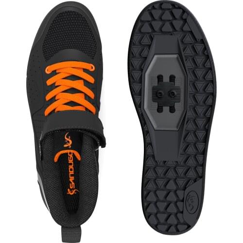 Sandugo Mens Freerider MTB Mountain Biking Cycling Shoes, Suitable for D/H Enduro Commuter, Compatible with SPD and Flat Pedals