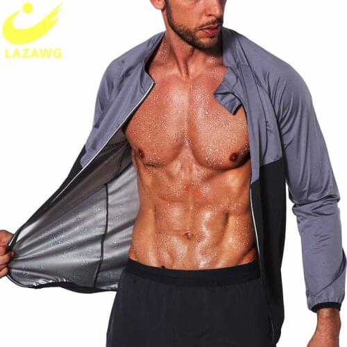 LAZAWG Mens Sauna Sweat Suits Gym Body Shaper Slimming Shirts Underwear Waist Trainer Vest Tank Tops Shaper Belt Sweat Cinche