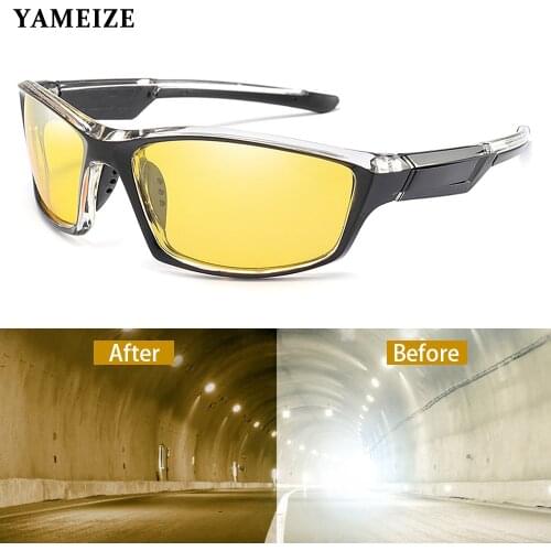 YAMEIZE Anti-glare Night Vision Glasses For Driving Men Polarized Sunglasses Yellow Lens Eyeglasses Fishing Driver Goggles Gafas