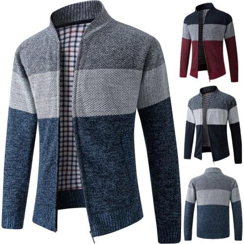 Weater Mens Loose Large Size Casual Knitwear Fashion Baseball Collar Sweater Fall Winter Zip-grab Warm Cardigan