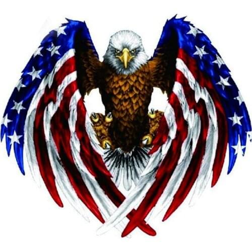 Decal sticker for Car motorcycle eagle with USA flag