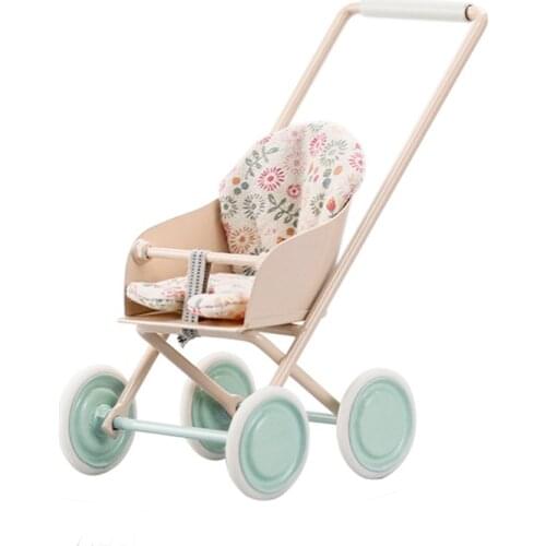 New Arrival! High Quality Doll Cart Mini Baby Stroller Toy With Seat Cushion Cute Playhouse Photo Scene Props Accessories