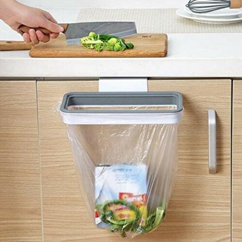 Plastic Cupboard Kitchen Closet Trash Bag Rack Hanging Garbage Bag Holder 2019 New