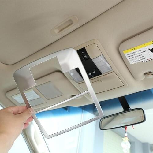 Silver ABS Plastic Front Row Roof Reading Lamp Frame Trim for Toyota Land Cruiser Prado FJ150 150 2010-2018 Models Accessories