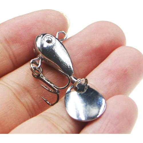 Silver Hard Lure 1PCS 8.5g Metal VIB Fishing Lure Spinner Sinking Rotating Spoon Pin Crankbait Sequins Baits Fishing Tackle