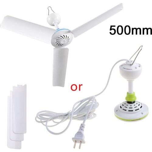 AC 220V 15.7 to 41 inch Silent Ceiling Fan Mute Electric Hanging Fan with Switch for Dining Living Room Home Bed Dormitory
