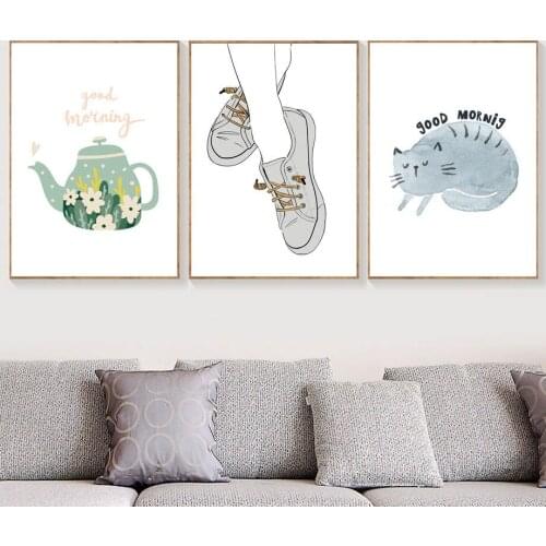 WaterproofCanvas Painting Stylish Pictures For Living Room Wearing Series Poster Nordic Style Wall Artwork Unframed