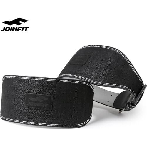 JOINFIT Crossfit Gym Fitness Leather Weightlifting Belt Barbell Powerlifting Back Support Power Training Weight Lifting Belt
