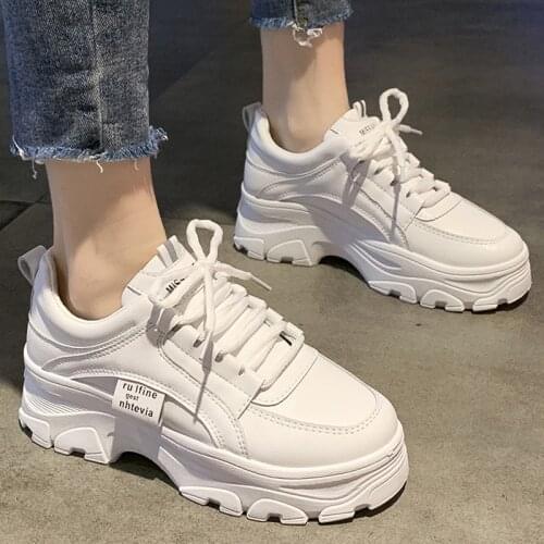 White Sneakers Women Platform Shoes Tenis Feminino Chunky Sneakers Women Shoes Spring Vulcanize Shoes Basket Femme Big Size 42