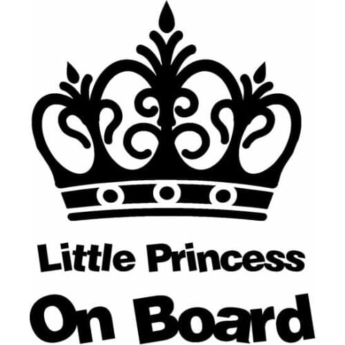 14.1CM*16.9CM Little Princess On Board Vinyl Sticker Car Decal Black/Silver C10-00779