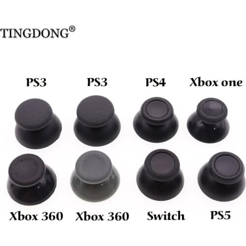 2PCS Black Analog Stick Cap for PlayStation 5 4 PS5 PS4 PS3 Controller Thumb Grip Cover for XBOX 360 Series One X S
