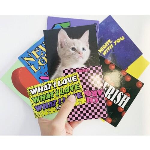 9 Sheets Ins Vintage Cat Cherry Cards Graph Bedroom Wall Decoration Poster Creative Stationery Photo Props Decorative Gift