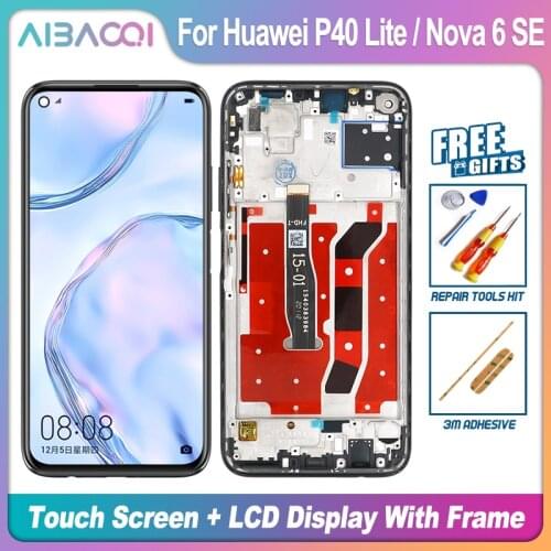 AiBaoQi Brand New 6.4 Inch Touch Screen+2310x1080 LCD Display Digitizer Assembly Parts For Huawei P40 Lite/Nova 6 SE Phone