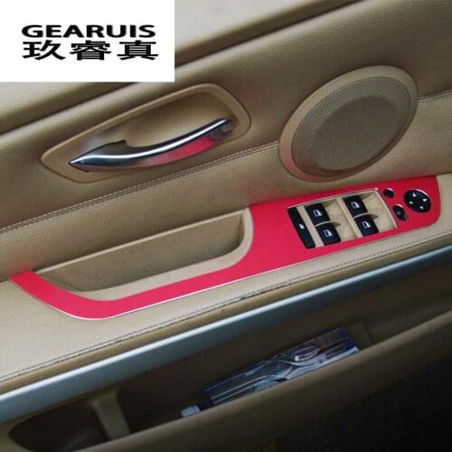 Car Styling Window Lifter Control Frame Switch Decor Armrest Covers Stickers Trim for BMW E90 3 series Interior Auto Accessories