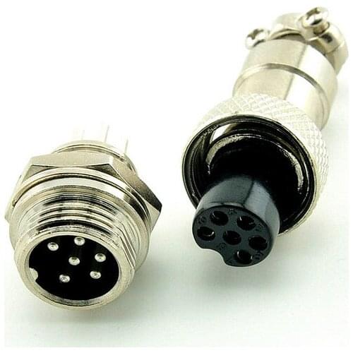 Free Shipping 20pair Male & Female Diameter 12mm Wire Panel Connector GX12 6P GX12-6 M12 circular connector Socket Plug