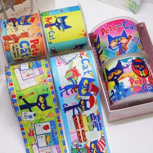 Free shipping Printed 3 inch 75mm Cartoon characters printed grosgrain ribbonS for Accessories 58195
