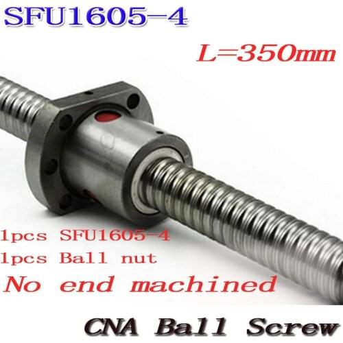 Free Shipping SFU1605-4 SFU1605 350mm RM1605 350mm C7 Rolled Ball screw 1pcs+1pcs ballnut cnc parts
