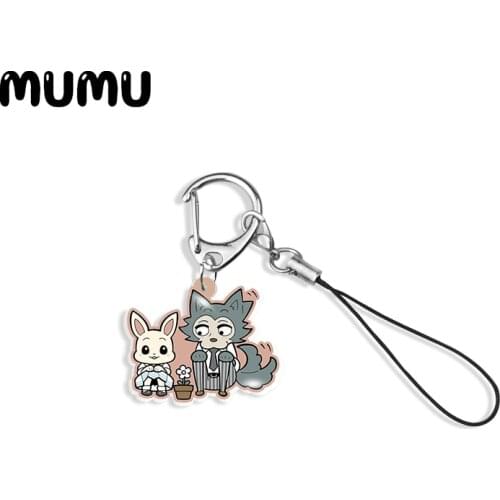 2020 New Beastars Anime Keychain Legosi Haru Keyring Epoxy Resin Jewelry Bag Accessorys